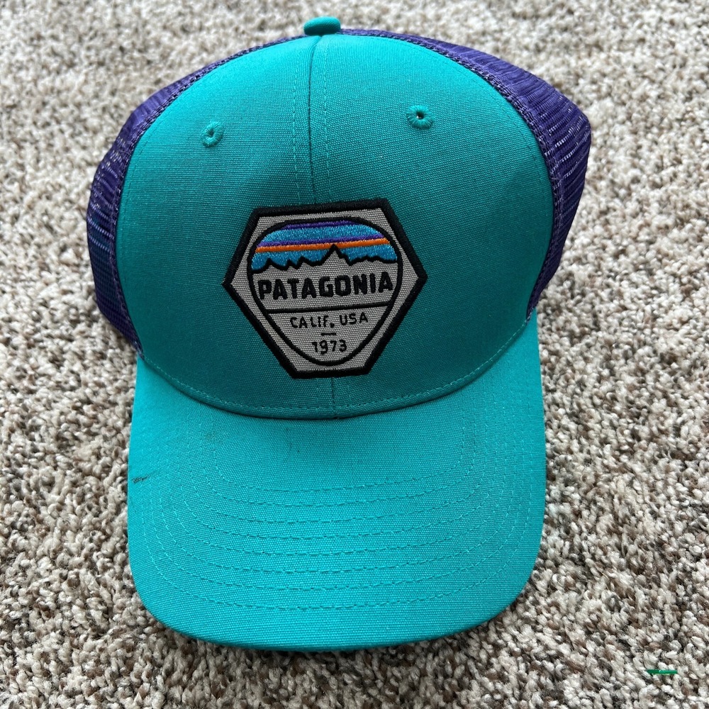 Patagonia Hat Cap Snap Back Blue Patch Outdoors Hiking Unisex Adults